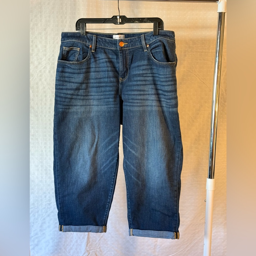 Lane Bryant Mid Rise  Capri Boyfriend Dark Blue Jeans